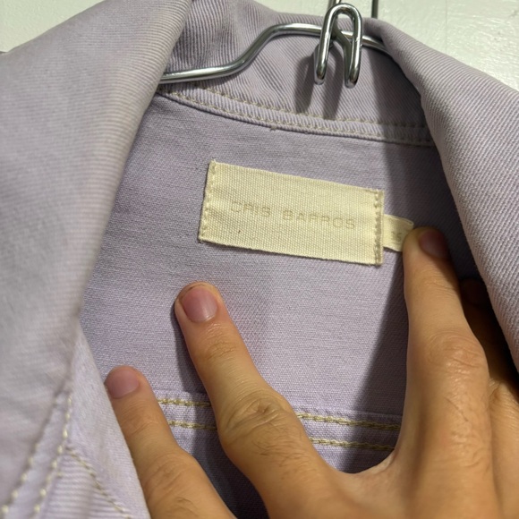Cris barros Lavender purple denim button up Jacket SIZE 16 - Picture 6 of 6